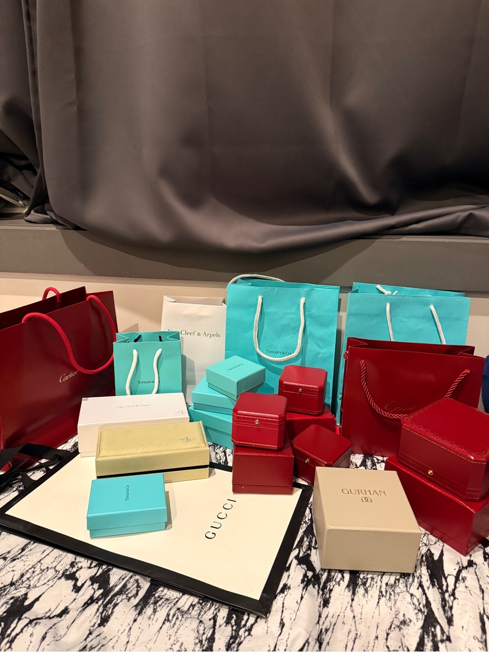 Gucci, Cartier, Tiffany, Van Cleef Box Bundle Luxury